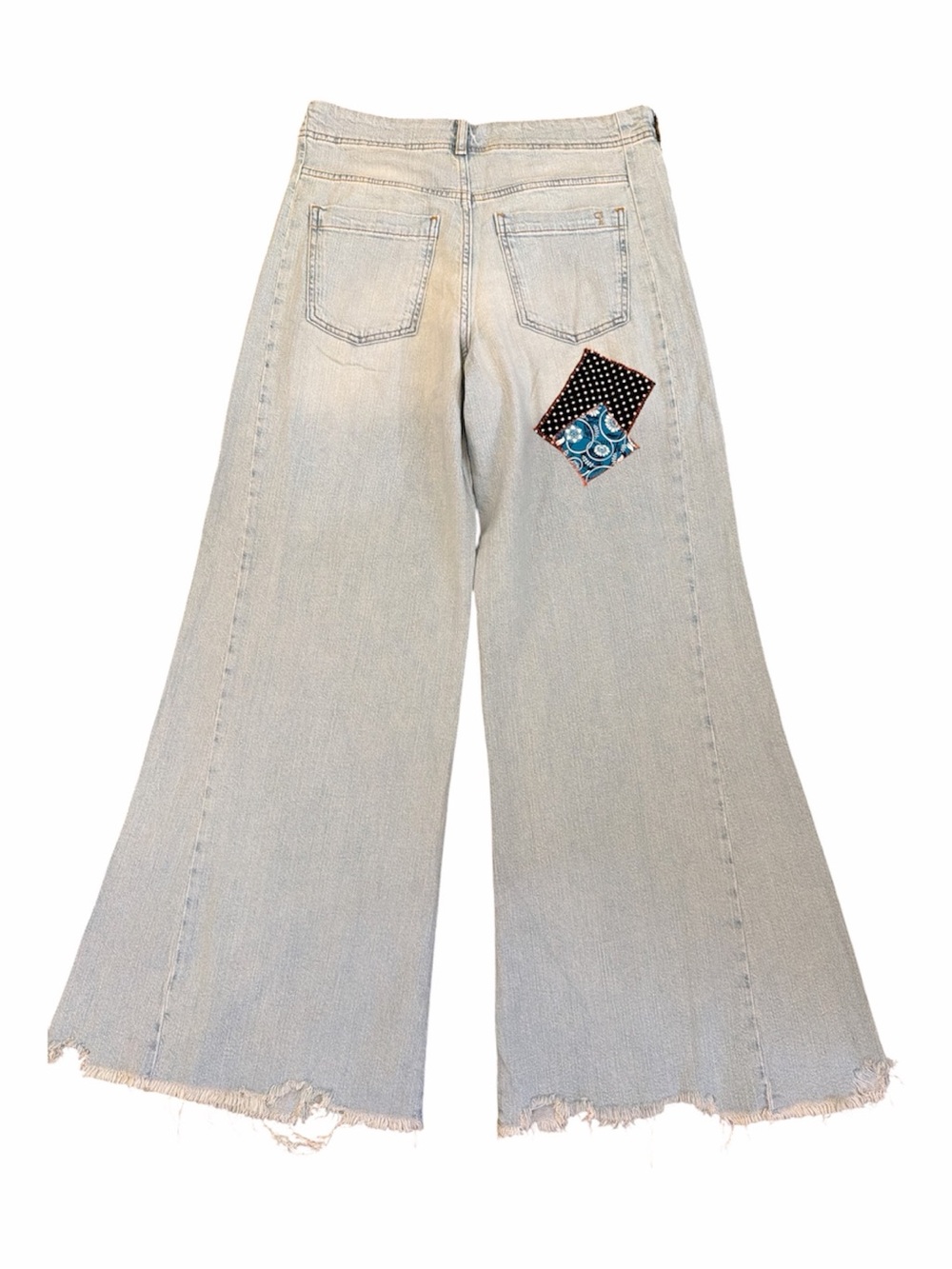 Anthropologie Adi Patchwork Mid-Rise Flare Jeans Pilcro Size 29 Designer Sample - Picture 3 of 9